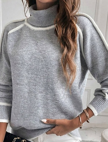  Mulheres Cor Sólida Moletom de gola alta Moletom com capuz Lounge Top Outono/Inverno Manga Longa Roupa Esportiva Academia Corrida Exterior Ginástica Cinzento Roupa de esporte Roupas Esportivas