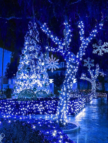  2 Pcs 20M/66FT 200 LED Perler Halloween Bryllup Fest Festival Fe Lyslenker Innendørs og Utendørs Gårdsplass Hage Dekorasjon Lyslenke USB Strømforsyning 8 Funksjoner Fjernkontroll