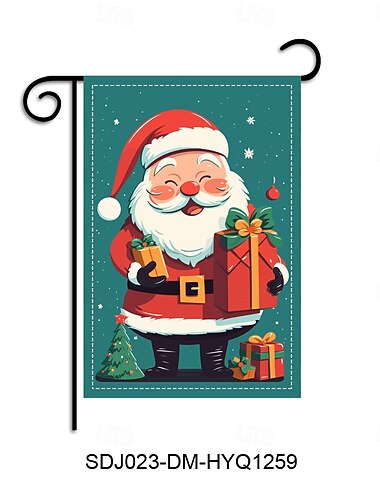  Julehageflagg utendørs vinterhagepyntbanner med snømanndesign ferie hjemmeporchflagg sesongbasert plenpynt utendørs bruk