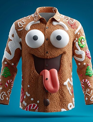 Christmas Miesten 3D sarjakuva Hymynaama piparkakku-ukko Paita Button Up paita Pitkähihainen Hauska ulko- Pyhäpäivä Kevät Syksy Sänkyjen avaus 3D-tulostus kauluspaidat חאקי כהה Vaalea khaki Khaki   Christmas Miesten 3D sarjakuva Hymynaama piparkakku-ukko Paita Button Up paita Pitkähihainen Hauska ulko- Pyhäpäivä Kevät Syksy Sänkyjen avaus 3D-tulostus kauluspaidat חאקי כהה Vaalea khaki Khaki