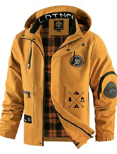 Miesten Kuvitettu vuori Tuulitakki Hupullinen takki Anorakki Vedenkestävä Tuulenkestävä Multi-Pocket Vapaa-aika ulko- Retkeily ja vaellus Irrotettava huppu Täysi vetoketju Tyylikkäät päällysvaatteet   Miesten Kuvitettu vuori Tuulitakki Hupullinen takki Anorakki Vedenkestävä Tuulenkestävä Multi-Pocket Vapaa-aika ulko- Retkeily ja vaellus Irrotettava huppu Täysi vetoketju Tyylikkäät päällysvaatteet