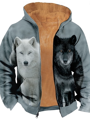  رجالي ذئب الصوف قبعة Jacket كنزة كلاسيكي عسكري الصيد كم طويل رقبة عالية مدورة الأماكن المفتوحة تخييم أسود أزرق داكن رمادي رمادي 2 إحزم الخريف الشتاء مصمم S M L XL 2XL 3XL