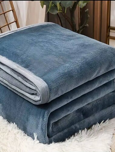  flanellteppe i korallfleece, mykt plysjteppe til seng, sofa eller kontorlur, fortykket sommerlakenteppe, lett håndkleteppe