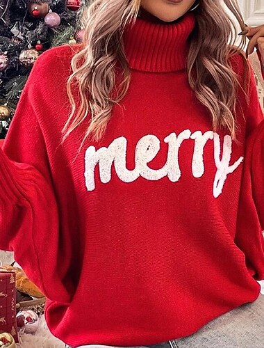  Natal Mulheres Moletom com capuz Tops casuais Mangas Asa Morcego Blusas Roupa Esportiva Letra Macio Quente De Festa Férias Roupa de esporte Roupas Esportivas Vermelho Vinho Rosa Vermelho Claro