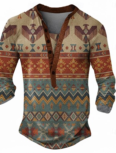 Homens Camiseta Camisa Henley Manga Longa Designer Retro Vintage Boêmio Rua Casual Diário Verão Primavera Outono Vermelho Azul cáqui Henley Camiseta Henley   Homens Camiseta Camisa Henley Manga Longa Designer Retro Vintage Boêmio Rua Casual Diário Verão Primavera Outono Vermelho Azul cáqui Henley Camiseta Henley