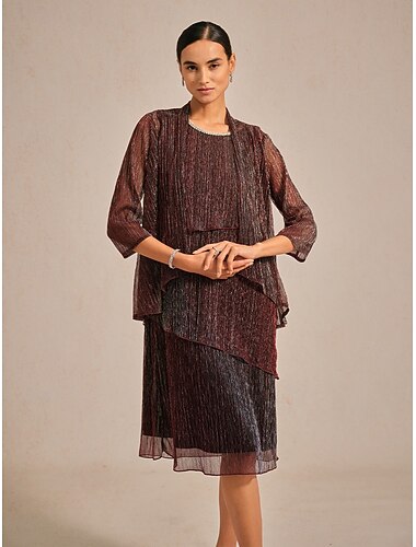  Dame Trekker på skuldrene Elegant Fest Stilfull Cowl-hals Vanlige topper Bryllupsgjest Aftenselskap Flettet Drapering Glimmer Vin Sommer Vår Høst