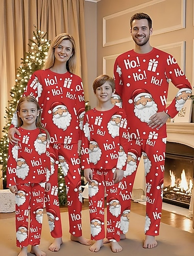 familj Jul Jul familjepyjamas Pyjamas Familjeset Grafisk jultomten Hem Mönster Rubinrött Långärmad Dagligen Matchande kläder   familj Jul Jul familjepyjamas Pyjamas Familjeset Grafisk jultomten Hem Mönster Rubinrött Långärmad Dagligen Matchande kläder