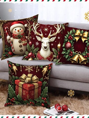 jul örngott nordisk minimalistisk hjortträdstryck festligt kuddfodral för soffa soffa vardagsrum hem juldekoration   jul örngott nordisk minimalistisk hjortträdstryck festligt kuddfodral för soffa soffa vardagsrum hem juldekoration