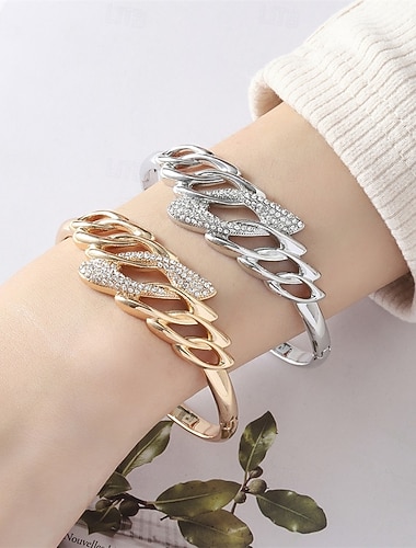  Bracelet Rétro Zircon Mauvais œil Élégant Mode Personnalisé Tendance Bracelet Bijoux Argent Doré pour Mariage Soirée Fiançailles Bal de promo