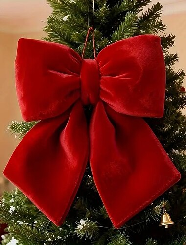  Suuri punainen joulurusetti – klassinen joulukoristeena, sopii täydellisesti sisä- ja ulkokäyttöön tarkoitettuihin joulukuusiin, seppeleisiin, hääkoristeisiin, juhla-asennuksiin, lahjapaketointiin,