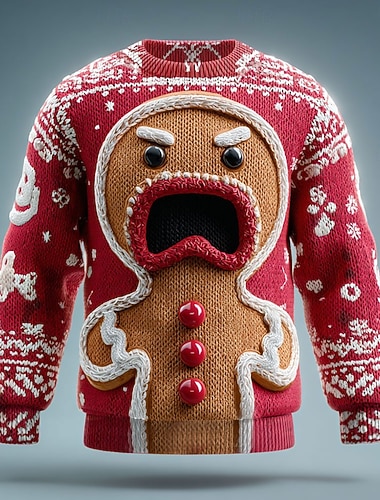 Ošklivý vánoční svetr Pánské Tisk Perník muži Pulovrový svetr Úplet Výstřih ke krku Na běžné nošení Dovolená Denní Festival Zahřívací Dlouhý rukáv Jaro Podzim Zima Bílá Rubínově červená Fialová   Ošklivý vánoční svetr Pánské Tisk Perník muži Pulovrový svetr Úplet Výstřih ke krku Na běžné nošení Dovolená Denní Festival Zahřívací Dlouhý rukáv Jaro Podzim Zima Bílá Rubínově červená Fialová