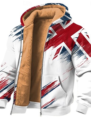  Men's Flag UK Fleece Hoodie Sweatshirt Fashion Daily Simple Casual Long Sleeve Crew Neck Outdoor Climbing White 1 White 2 Zip Up Fall Winter Designer S M L XL 2XL 3XL
