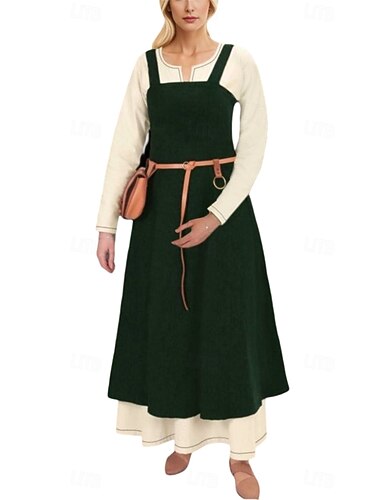  middeleeuwse vikingschort overdress met geregen rug tuniekjurkset voor dames 2 stuks outfits voor larp ren faire renaissance fair party carnaval halloween jurk