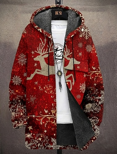 Christmas Miesten Eläin Hirvi Talvitakki Fleecetakki Takki Pidä lämpimänä Mukava Vapaa-aika Loma Arki-asut Festivaali Vetoketju Tasku 3D-tulostus Syksy Talvi Hupullinen Pitkähihainen Rubiini Sininen   Christmas Miesten Eläin Hirvi Talvitakki Fleecetakki Takki Pidä lämpimänä Mukava Vapaa-aika Loma Arki-asut Festivaali Vetoketju Tasku 3D-tulostus Syksy Talvi Hupullinen Pitkähihainen Rubiini Sininen