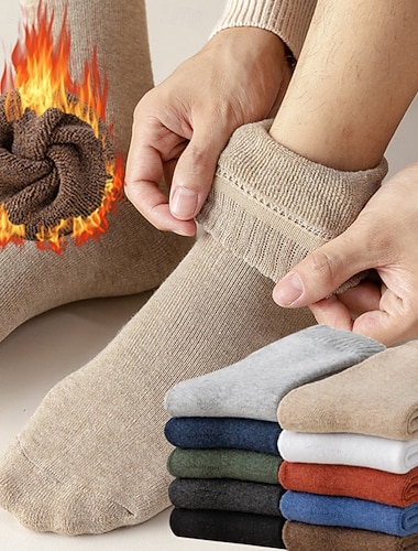  Damen Crew Socken Outdoor Täglich Ferien Einfarbig Polyester Lässig Elastisch Warm 1 Paar