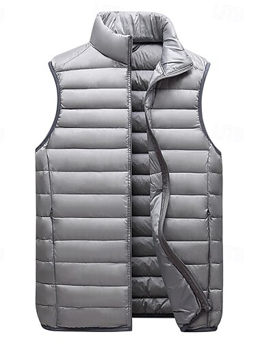  Per uomo Gilet in piumino Gilet imbottito Gilet Gilet trapuntato Vacanza Quotidiano Data Moda Casual Autunno & Inverno Tasca Piume d'anatra Poliestere Caldo Confortevole Tinta unica Cerniera Collo