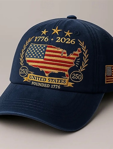  Herren Baseballkappe Sonnenhut Trucker-Kappe Rote Marineblau Polyester Druck Mode Lässig Straße Täglich Amerikanische Flagge Verstellbar Sonnenschutz Atmungsaktiv