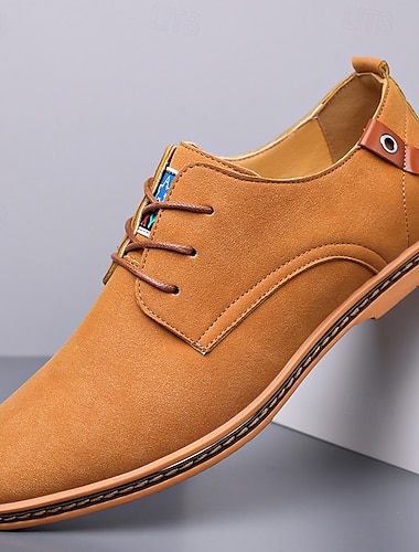  Homme Chaussures Décontractées Marche Sportif Occasionnel Cuir PU Confortable Antidérapant Respirant À lacets Noir Jaune Bleu Été Printemps Automne