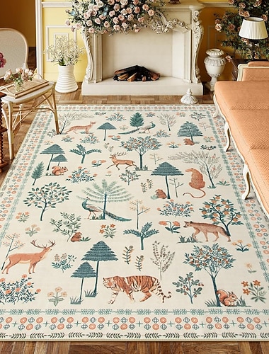 Tapis de salon bohème de style persan, tapis de luxe, tapis de chevet doux, tapis de table basse durable et résistant aux taches   Tapis de salon bohème de style persan, tapis de luxe, tapis de chevet doux, tapis de table basse durable et résistant aux taches