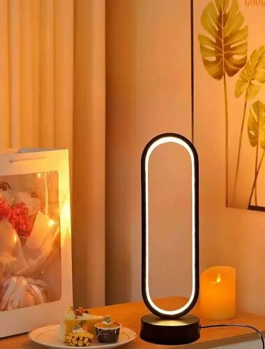  Luminária de Mesa Moderna Simples Alimentada por USB Três Tipos de Iluminação Luz Noturna de Quarto Luz de Cabeceira Estudo Quarto Sala de Estar Dormitório Decoração Dimmer presente