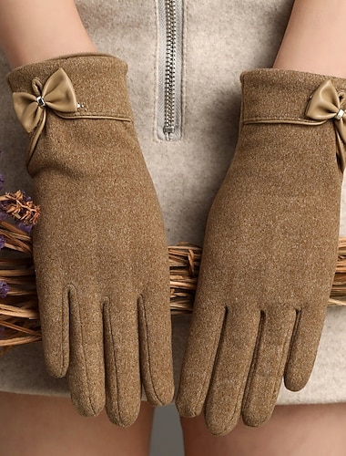  Жен. 1 пара С пальцами / Зимние Уличный стиль / На открытом воздухе Перчатки - Однотонный Полный палец