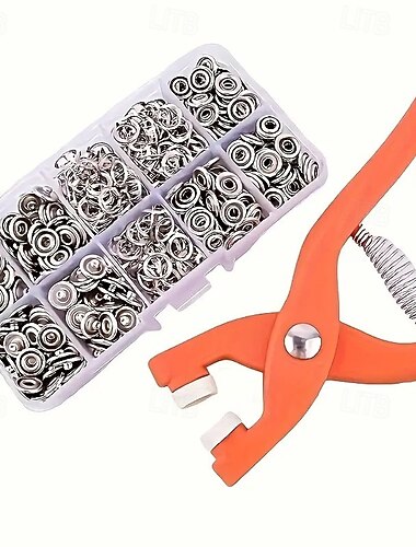 Kit de botones rápidos de 50/100/150/200 piezas con abrazadera manual - Kit estable de acero inoxidable para ropa, sombreros y bolsos - Incluye herramientas de instalación, herramientas manuales, kit   Kit de botones rápidos de 50/100/150/200 piezas con abrazadera manual - Kit estable de acero inoxidable para ropa, sombreros y bolsos - Incluye herramientas de instalación, herramientas manuales, kit