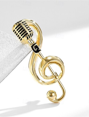  Броши Классический Ретро Музыкальные ноты Мода На заказ Простой модный Брошь Бижутерия Золотой Назначение Свадьба Для вечеринок Подарок Обручение Выпускной фестиваль