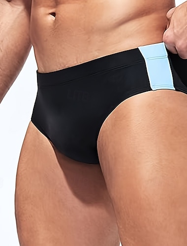  Homme string de bain Sous-Vêtements Slips de natation Élastique Respirant Bas Surf Bikini Plongée Patchwork Été