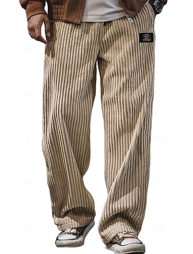 Herren Jogginghose Hose Cordhose Baggy-Hosen Gerade geschnittene Sweatpants Kordelzug Elastischer Bund Einfarbig Komfort Volle Länge Outdoor Täglich Streetwear Mode Klassicher Stil Schwarz Weiß   Herren Jogginghose Hose Cordhose Baggy-Hosen Gerade geschnittene Sweatpants Kordelzug Elastischer Bund Einfarbig Komfort Volle Länge Outdoor Täglich Streetwear Mode Klassicher Stil Schwarz Weiß