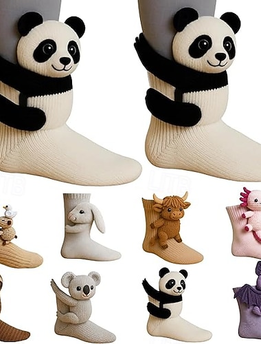 جوارب حيوانات محبوكة ثلاثية الأبعاد، جوارب حيوانات مضحكة مصنوعة يدويًا، جوارب قطنية شتوية، جوارب مرحة &هدايا عيد الميلاد الرائعة للفتيات & نحيف   جوارب حيوانات محبوكة ثلاثية الأبعاد، جوارب حيوانات مضحكة مصنوعة يدويًا، جوارب قطنية شتوية، جوارب مرحة &هدايا عيد الميلاد الرائعة للفتيات & نحيف