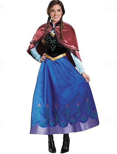  Frozen Eventyr Prinsesse Anna Blomsterpikekjole Temafestkostyme Tyll kjoler Cosplay Halloween Film-Cosplay for Dame Voksne Jul Halloween Karneval