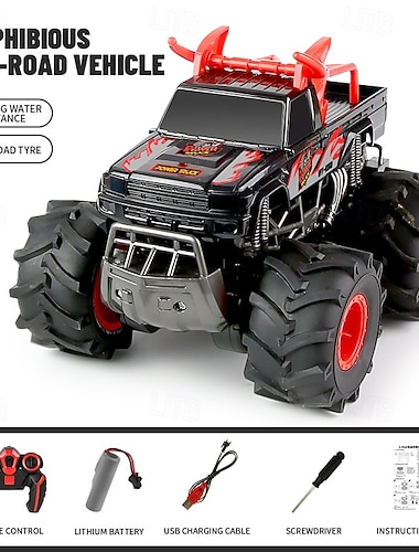  Monster truck radiocomandato anfibio 4wd - auto telecomandata per tutti i terreni e per l'acqua &terra - veicolo fuoristrada ad alta velocità per arrampicata