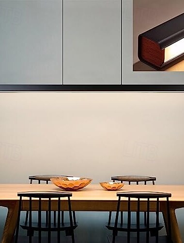  moderne lampade a sospensione per isola cucina, lampadario a LED dimmerabile per sala da pranzo, lampade da tavolo, lampada a sospensione lineare nera con telecomando, lampada a sospensione in legno