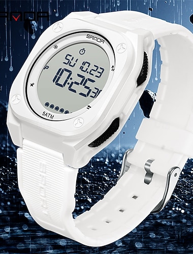  SANDA Da donna Da uomo Bambini Orologio digitale Grande quadrante Esterno Sport Moda Luminoso Calendario Data Impermeabile Silicone Guarda