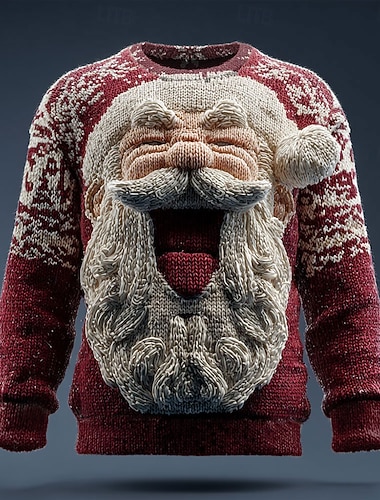 Ošklivý vánoční svetr Pánské Ježíšek 3D tisk Pulovrový svetr Úplet Výstřih ke krku Na běžné nošení Dovolená Denní Zahřívací Dlouhý rukáv Jaro Podzim Zima Bílá / červená Žlutá Rubínově červená   Ošklivý vánoční svetr Pánské Ježíšek 3D tisk Pulovrový svetr Úplet Výstřih ke krku Na běžné nošení Dovolená Denní Zahřívací Dlouhý rukáv Jaro Podzim Zima Bílá / červená Žlutá Rubínově červená