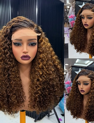  Cabelo Humano Fechamento 5x5 13x4 Lace Front Peruca Parte livre Cabelo Vietnamita Encaracolado Marrom Ruivo Multi Cores Peruca 130% 150% Densidade do Cabelo com o cabelo do bebê Cabelo com Luzes