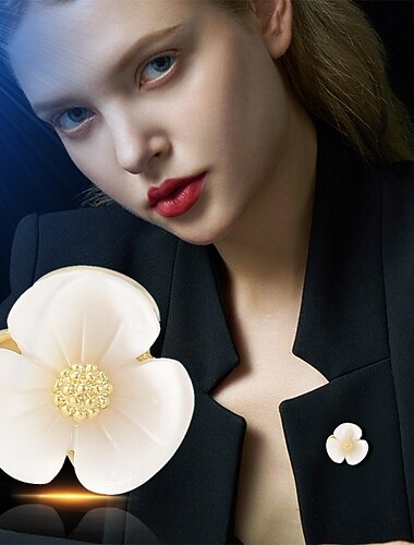  ブローチ フラワー エレガント かわいいスタイル シンプル ブローチ ジュエリー ホワイト 用途 結婚式 パーティー 贈り物 婚約 プロムドレス 祭り