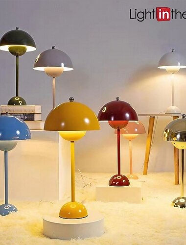  potable nordique yable lampe de bureau bourgeon lampe simple personnalité creative led étude lampe de bureau chambre de chevet décoration de la maison lampe de nuit macaron champignon lampe 3 couleurs