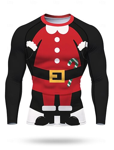  Vánoce Pánské Unisex Koşu Tişörtü Sportovní košile Gymnastická košile Fitness košile Cvičební košile Dlouhý rukáv Tričko UPF 50 Odolná proti UV záření UPF 50+ Yumuşak Horské kolo Cvičení v tělocvičn