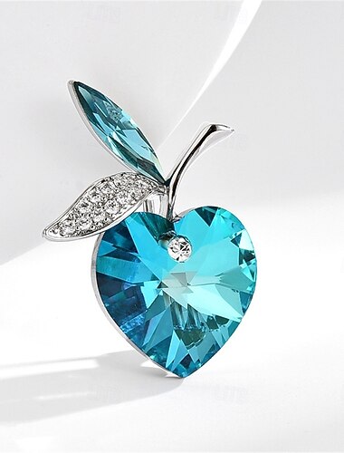  ブローチ クラシック レトロ ハート ファッション かわいいスタイル シンプル ブローチ ジュエリー ブルー 用途 結婚式 パーティー 贈り物 婚約 プロムドレス 祭り