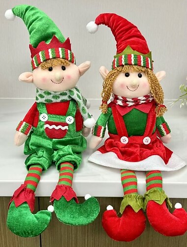  Regali di Natale Ideali per i Nipoti Ragazzi e Ragazze Adorabili Bambole Elfo di Natale - Figurine di Elfo di Tessuto per Bambino e Bambina - Perfette per Decorazioni su Mensola o Tavolo