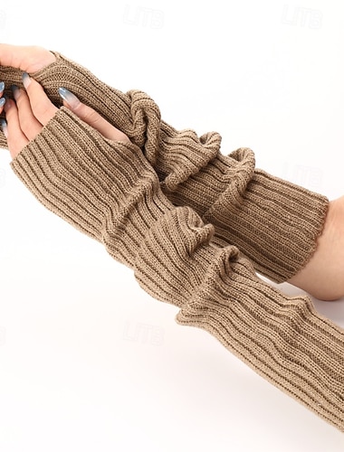  Γυναικεία 1 ζευγάρι Μισά Δάχτυλα / Χειμωνιάτικα Γάντια Κομψό στυλ street / Υπαίθριο Γάντια - Μονόχρωμο Μακρύ