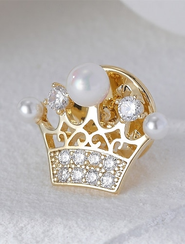  Nåler Klassisk Krone Elegant Mote Enkel Brosje Smykker Sølv Gull Til Bryllup Fest Gave Engasjement Skoleball Festival