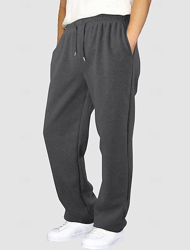  Homme Joggings Pantalon en polaire Pantalons Pantalon de survêtement droit Cordon de serrage Taille Élastique Bouffant Uni Confort Chaud Longueur complète Extérieur Occasionnel Quotidien Sports
