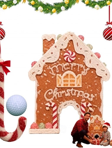  Zestaw do gry w golfa w piernikowym domku, zestaw do gry w golfa w piernikowym domku, świąteczna gra w golfa, dekoracja do gry w golfa w pomieszczeniach na Halloween, zestaw do gry w golfa w
