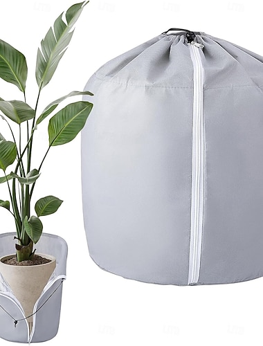  Wielokrotnego użytku torba do uprawy roślin, izolacja wilgoci i ciepła, okrągła osłona roślin z materiału ściąganego sznurkiem, torba chroniąca rośliny przed zimnem zimą, odpowiednia do roślin