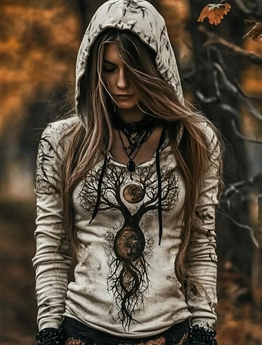  Damen Kapuzenpullover Blumen Grafik Elegant Warm Aktiv Langarm Mit Kapuze Normale Oberteile Straße Alltagskleidung Lässig Patchwork Druck Schwarz Purpur Beige Frühling Herbst Winter