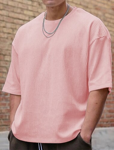 Herren T Shirt Cordhemd T-Shirt Kurzarmshirt Kurzarm Rundhalsausschnitt Sommer Einfach Mode Designer Basic Jacquard Urlaub Straße Ausgehen Aprikose Schwarz Weiß Top T-Shirt für Herren   Herren T Shirt Cordhemd T-Shirt Kurzarmshirt Kurzarm Rundhalsausschnitt Sommer Einfach Mode Designer Basic Jacquard Urlaub Straße Ausgehen Aprikose Schwarz Weiß Top T-Shirt für Herren