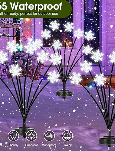  2 szto. 2 W Lampy LED na Energię Słoneczną Światła i latarnie na ścieżkach Rzeźby i oświetlenie krajobrazowe Zasilanie solarne Kreatywne Świąteczne dekoracje ślubne Ciepła biel Biały Wiele kolorów