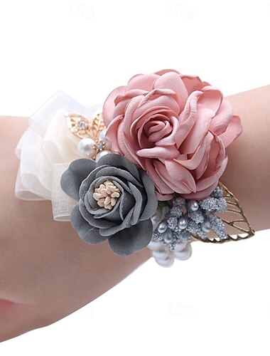  Bryllup håndledd blomster Håndledscorsage Bryllup / Fest Metall / Stoff Blomster